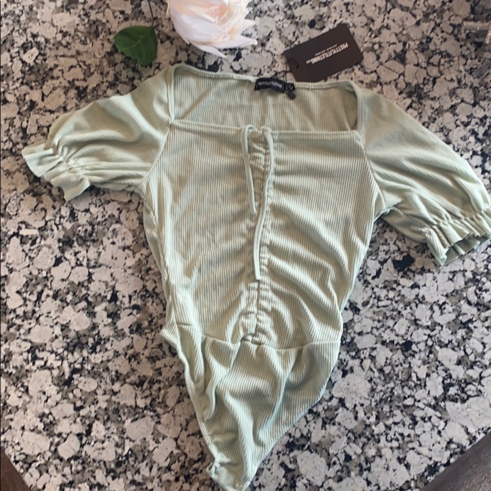 Pretty Little Thing light green Bodysuit